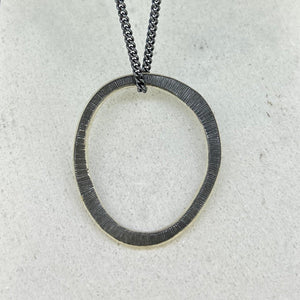 Oxidised Silver Circle Pendant