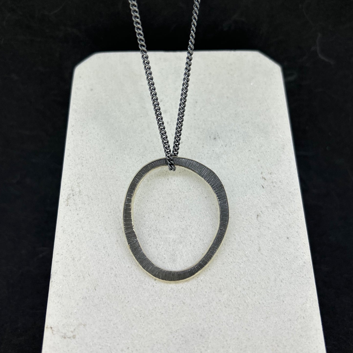 Oxidised Silver Circle Pendant