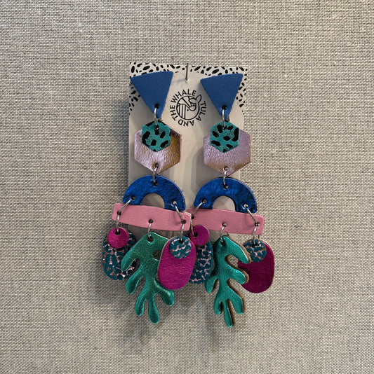Blue & Purple Statement Earrings