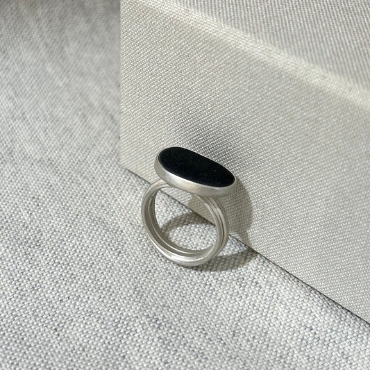 Pebble & Silver Ring