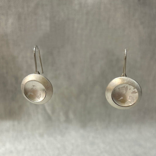 Silver Etch Drop Earrings