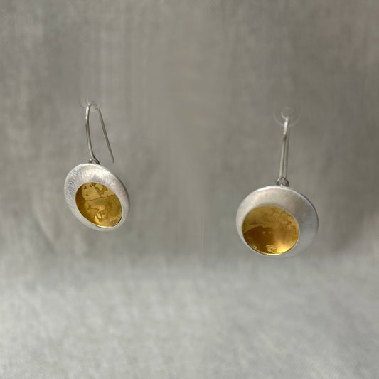 Silver & Gold Etch Earrings