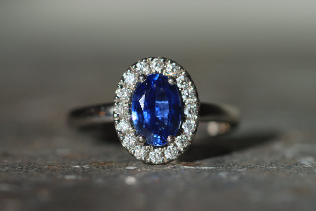 Sapphire & Diamond Cluster Ring