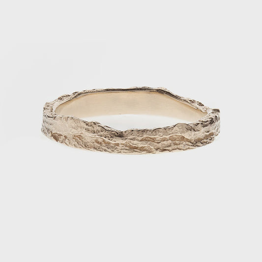 Skinny london plane ring 9ct yellow gold