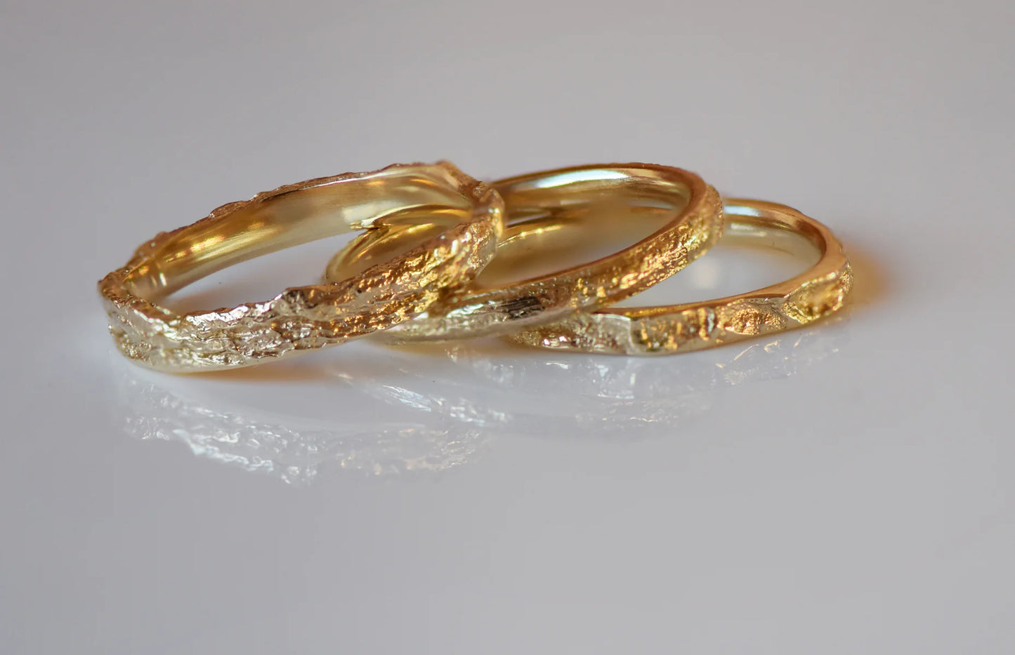 Skinny london plane ring 9ct yellow gold