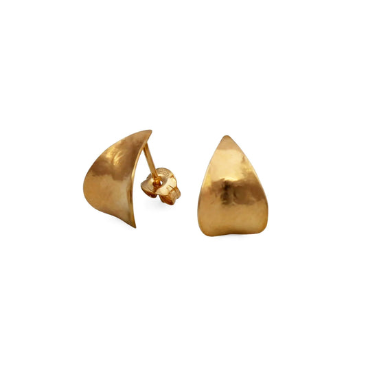 Komorebi Curved Leaf Studs - Gold