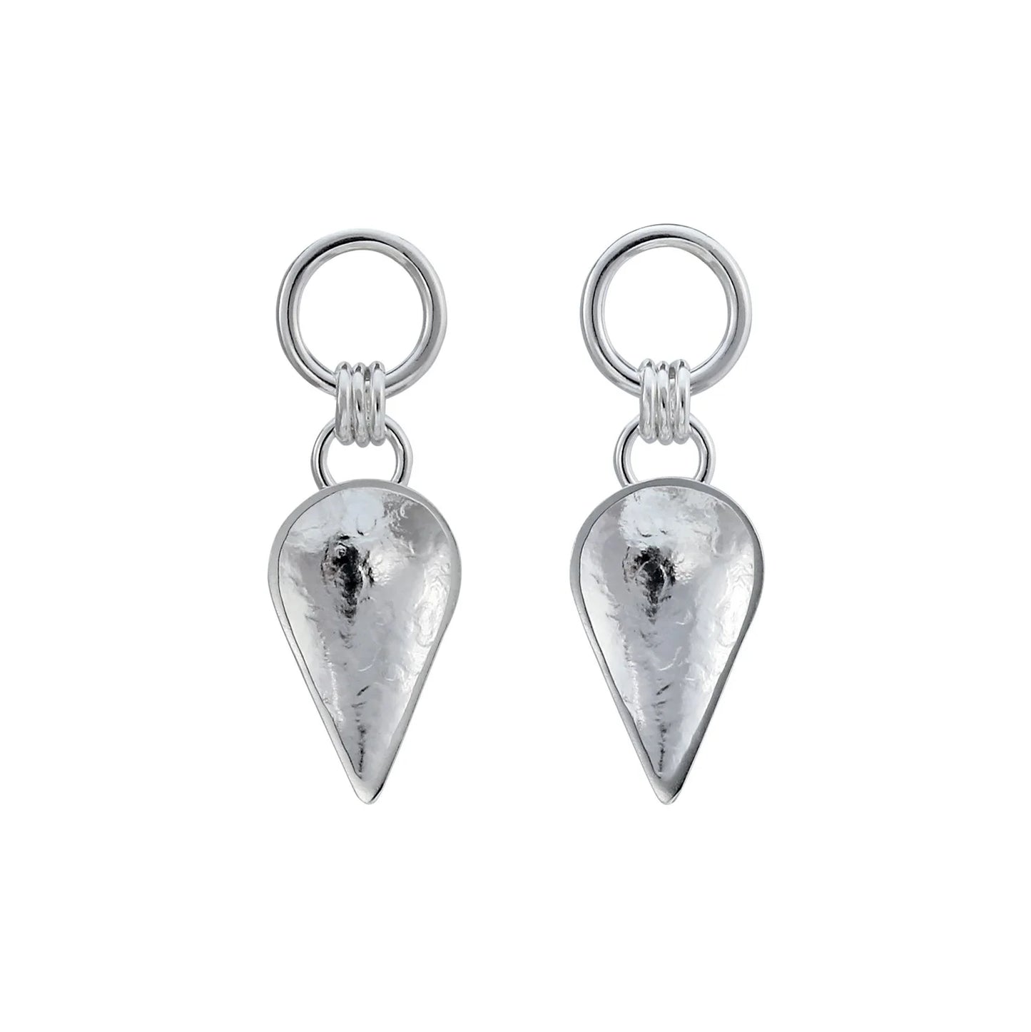 Komorebi Cupped Leaf Drop Earrings -Silver