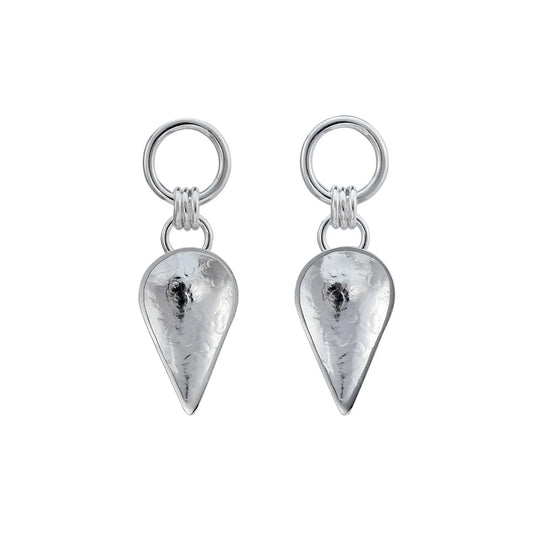 Komorebi Cupped Leaf Drop Earrings -Silver