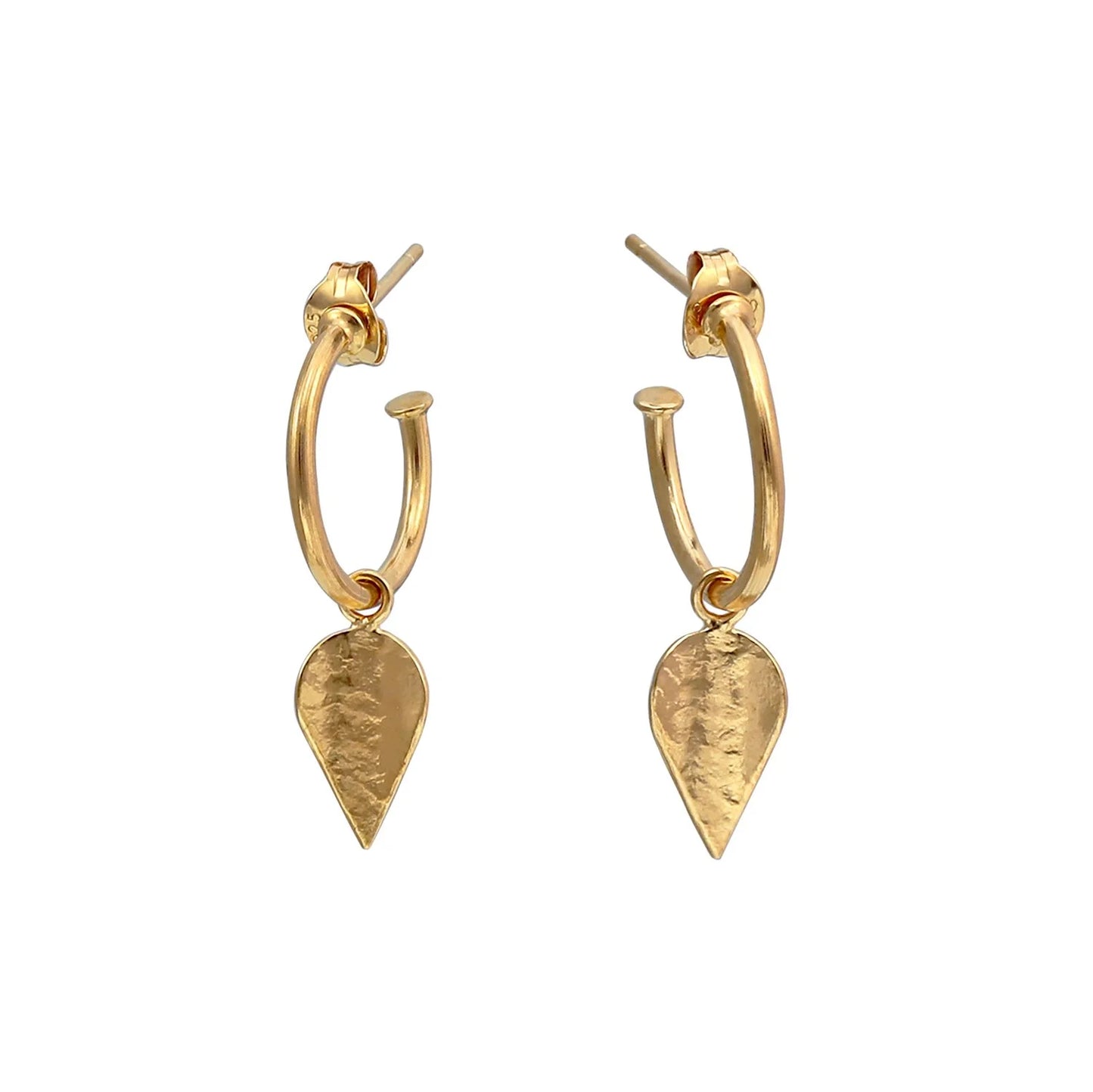 Komorebi Leaf Drop Hoop Earrings - Gold