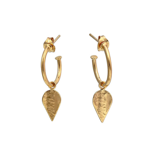 Komorebi Cupped Leaf Drop earrings - Gold