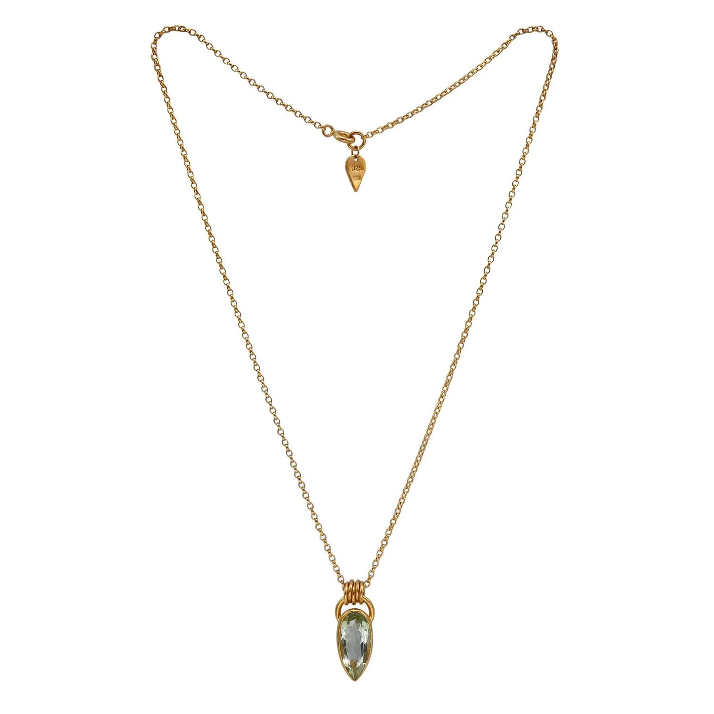 Komorebi Green Quartz Pendant - Gold vermeil