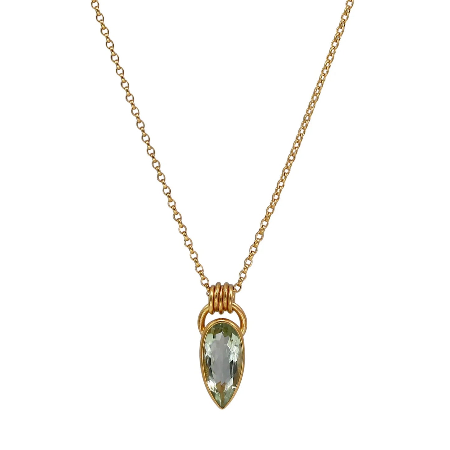 Komorebi Green Quartz Pendant - Gold vermeil