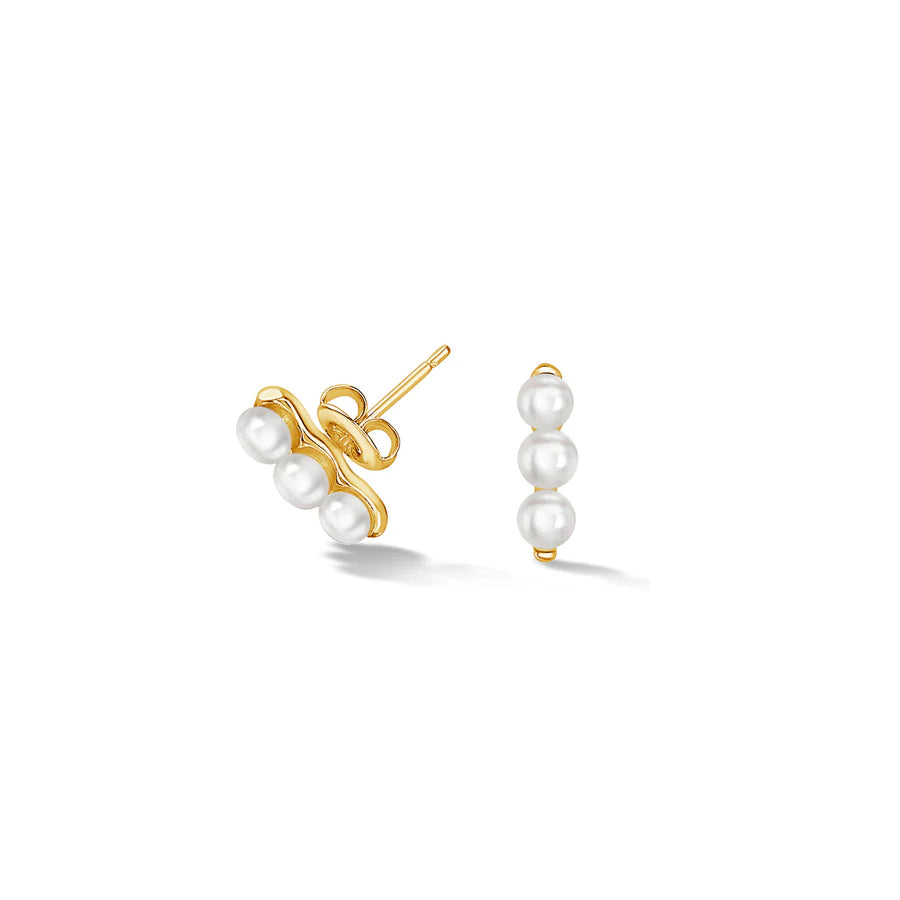 Triple Pearl Bar Studs