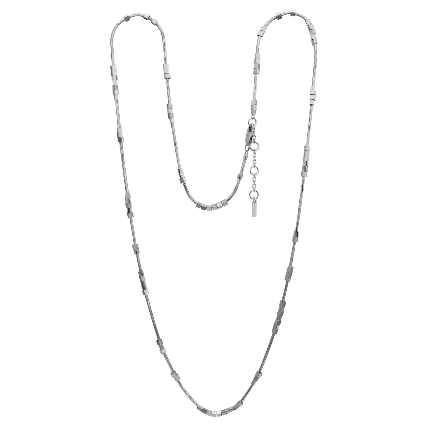 Metropolis Cubes Long Chain Necklace/Bracelet - Silver