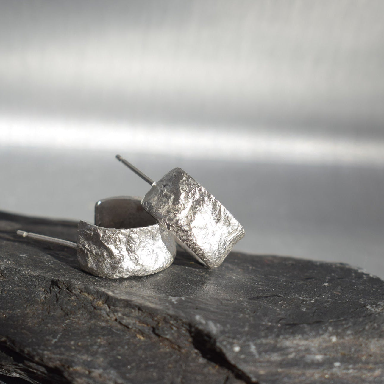 Silver Magma Hoop Earrings