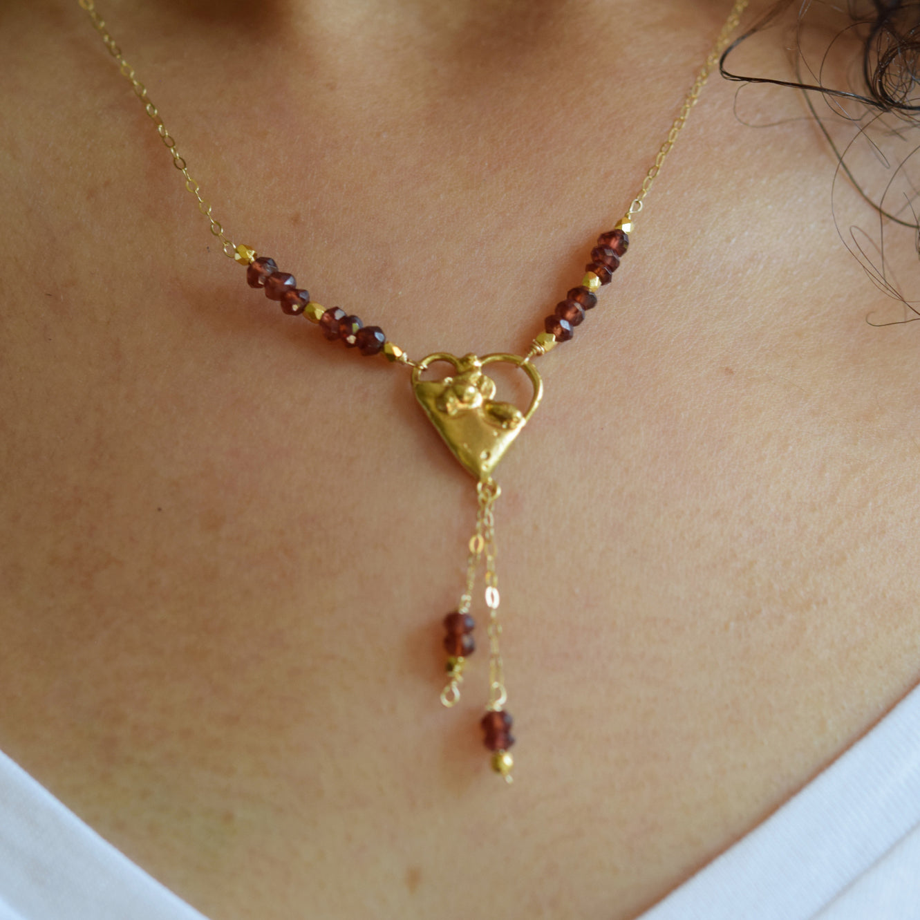 Molten Heart and Garnet Necklace