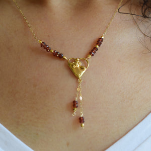 Molten Heart and Garnet Necklace