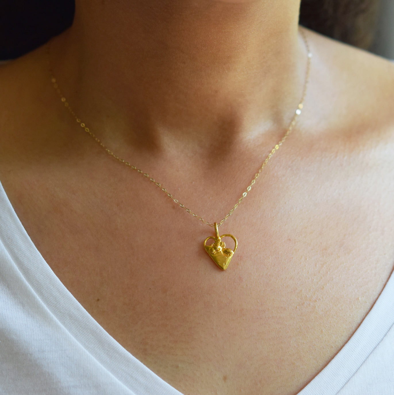 Molten Gold Heart Pendant