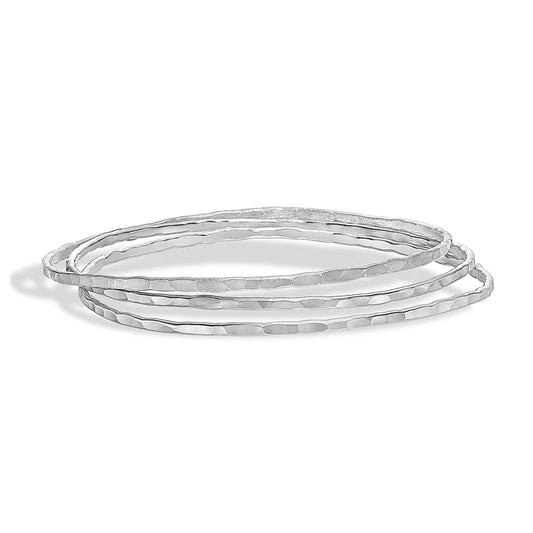 Silver Nomad Bangle Stack