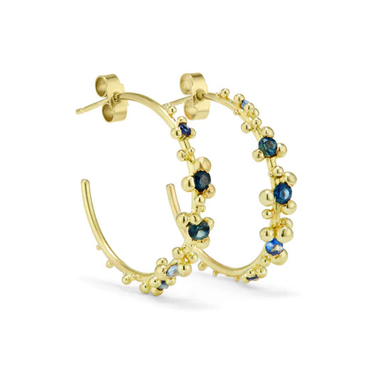 Ocean Sapphire Hoop Earrings