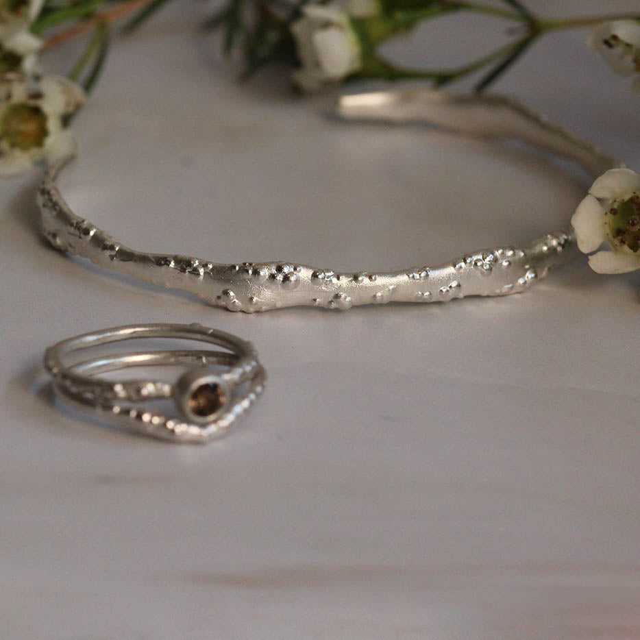 Orno Silver Cuff Bracelet