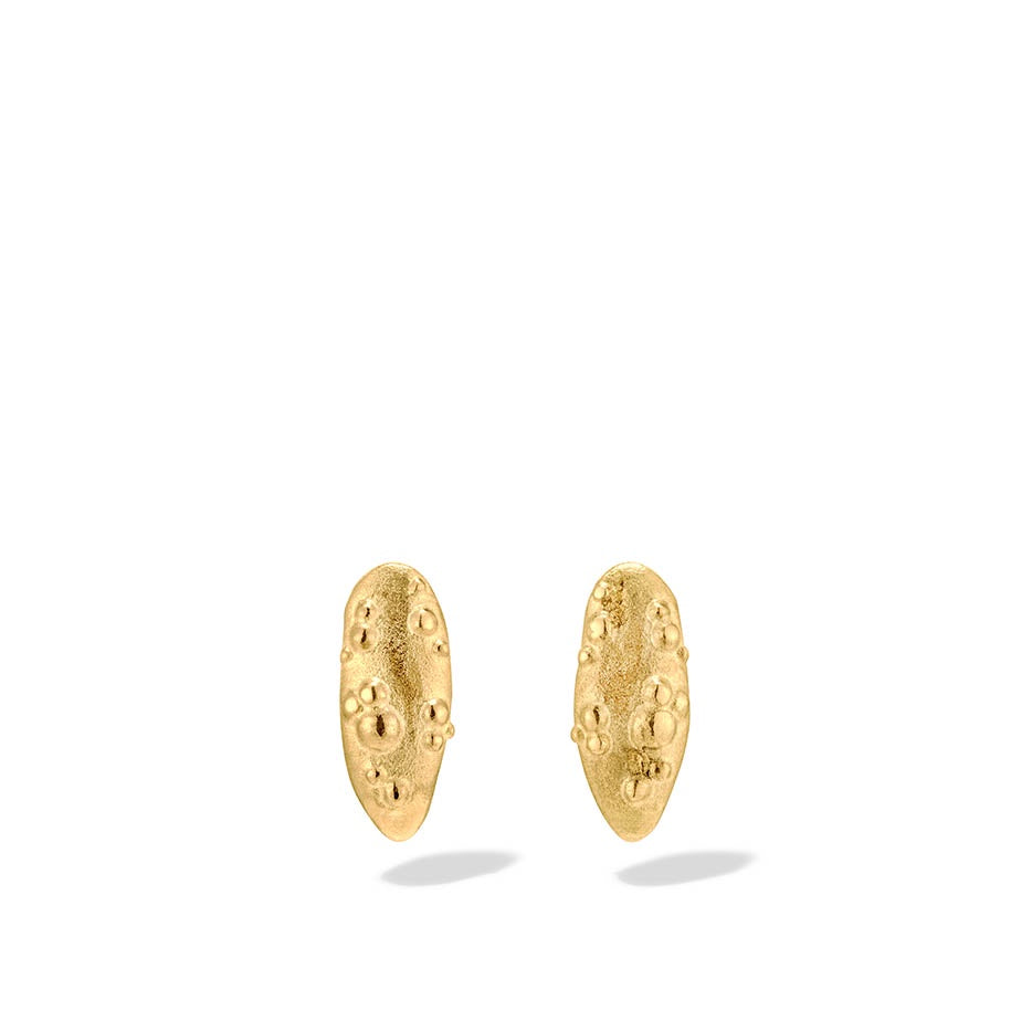 Orno oval stud earrings 18ct yellow gold plated