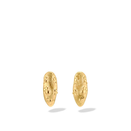 Orno oval stud earrings 18ct yellow gold plated