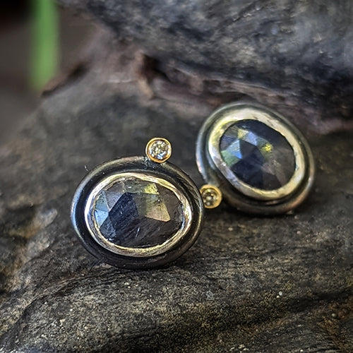 Sapphire Shard Studs
