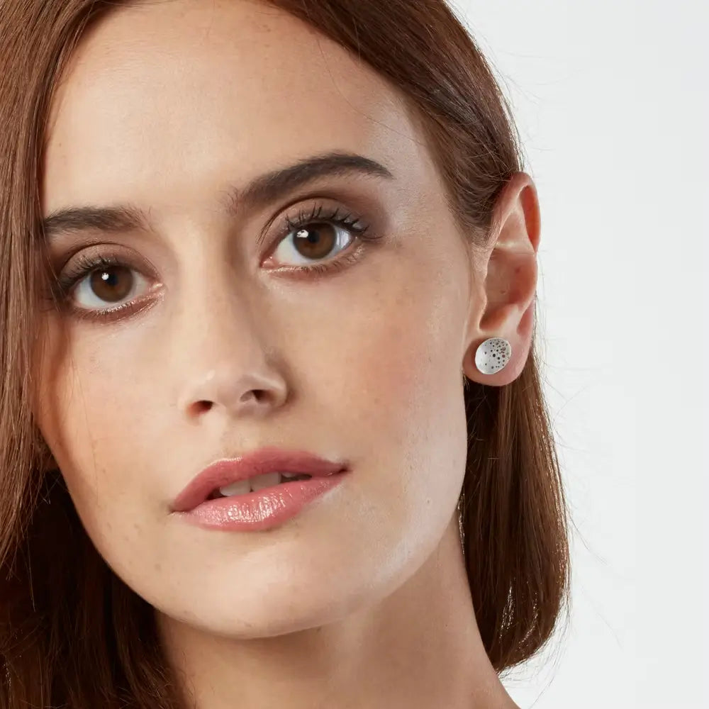 Patterned Oval stud Earrings