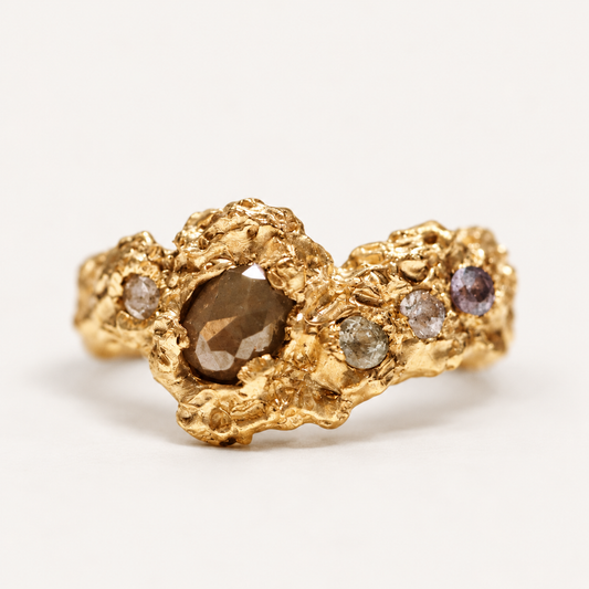 Brown Diamond Pebble Ring