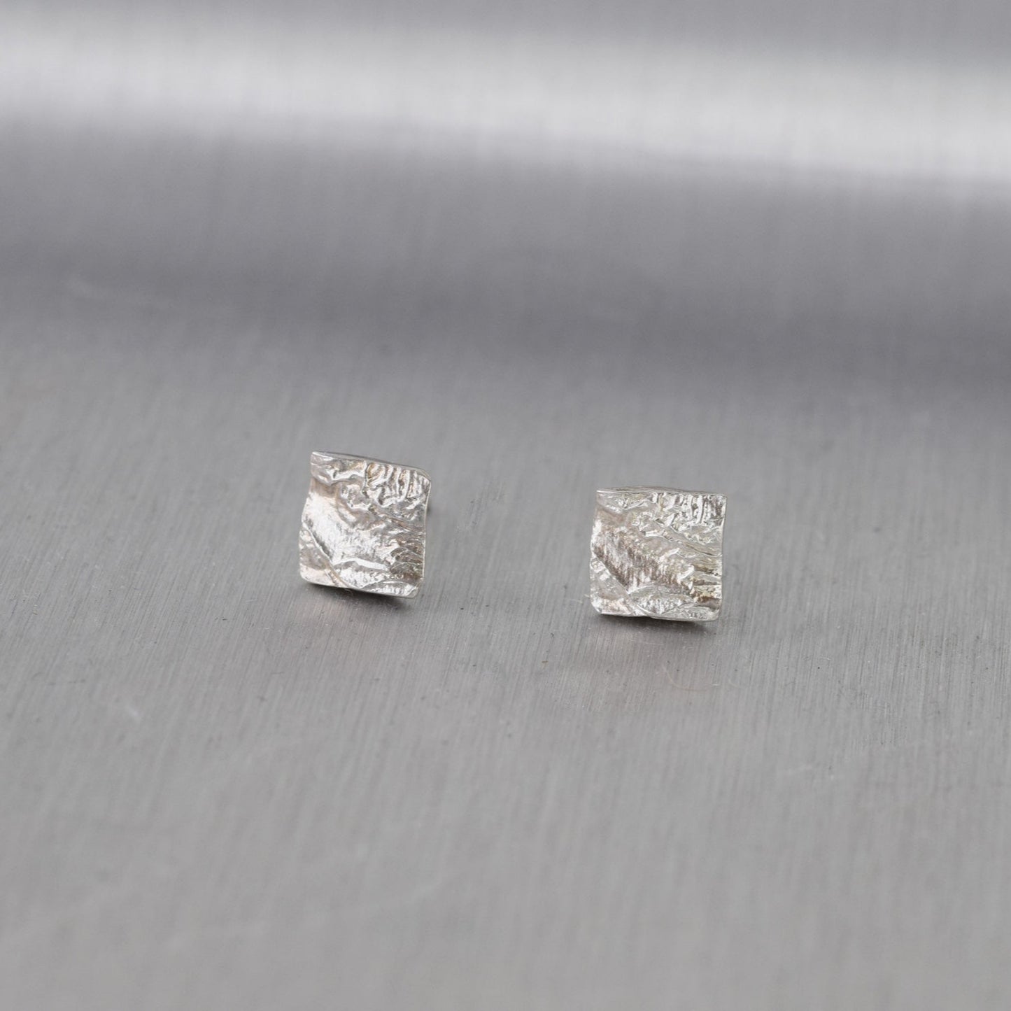 Silver Ripple Studs