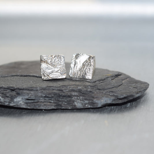 Silver Ripple Studs