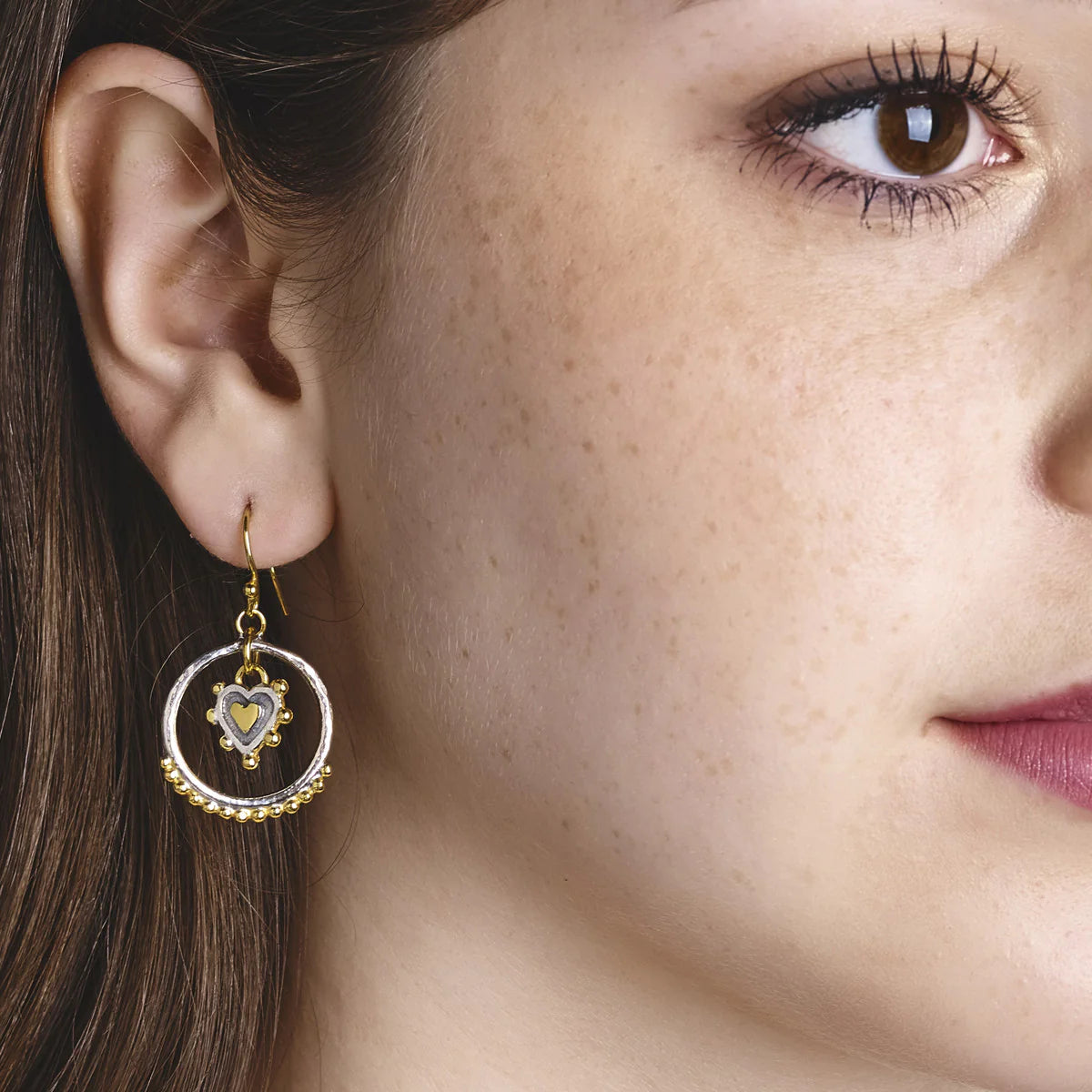 Sacred Heart Circle Earrings