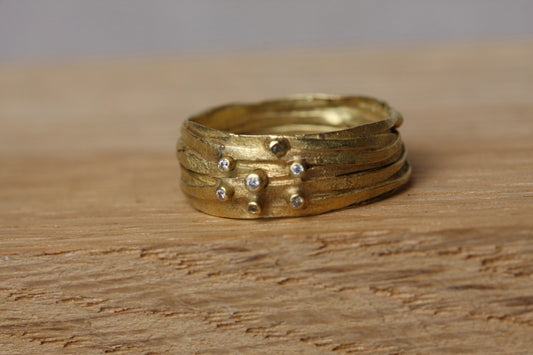 VAULT - Shimara Carlow 18ct yellow gold and diamond wrap ring