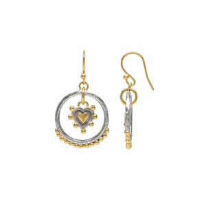 Sacred Heart Circle Earrings