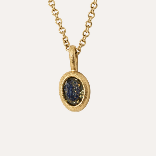 Oval Orange Diamond Necklace in 18ct & 9ct gold
