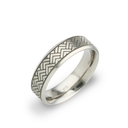 Titanium Herringbone Ring
