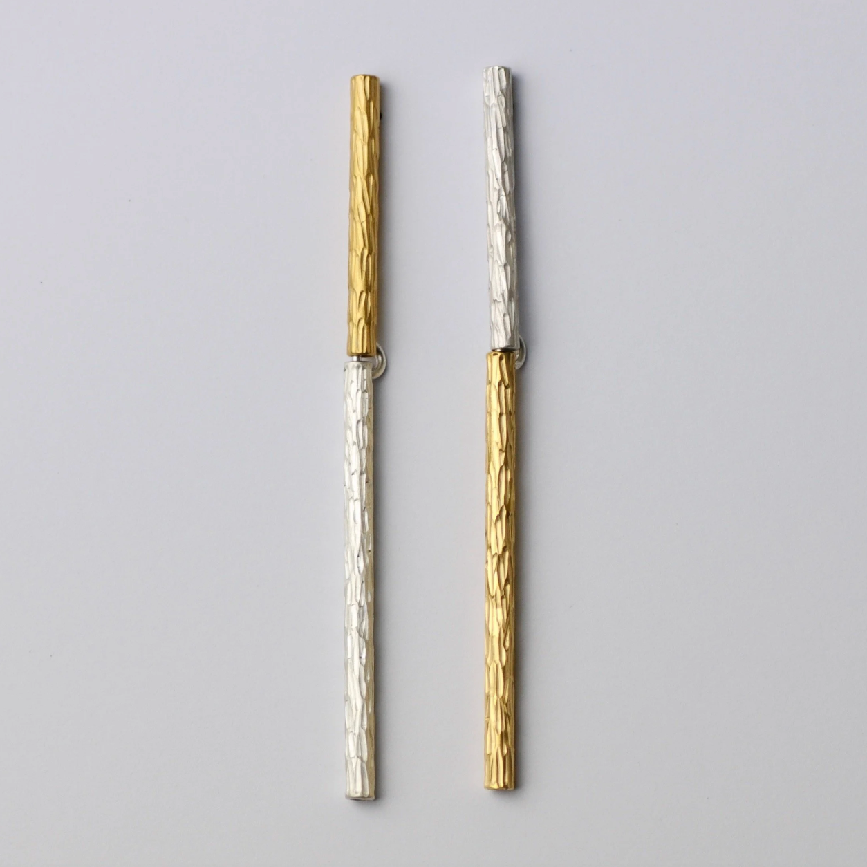 Flux Gold & Silver Drop Earrings