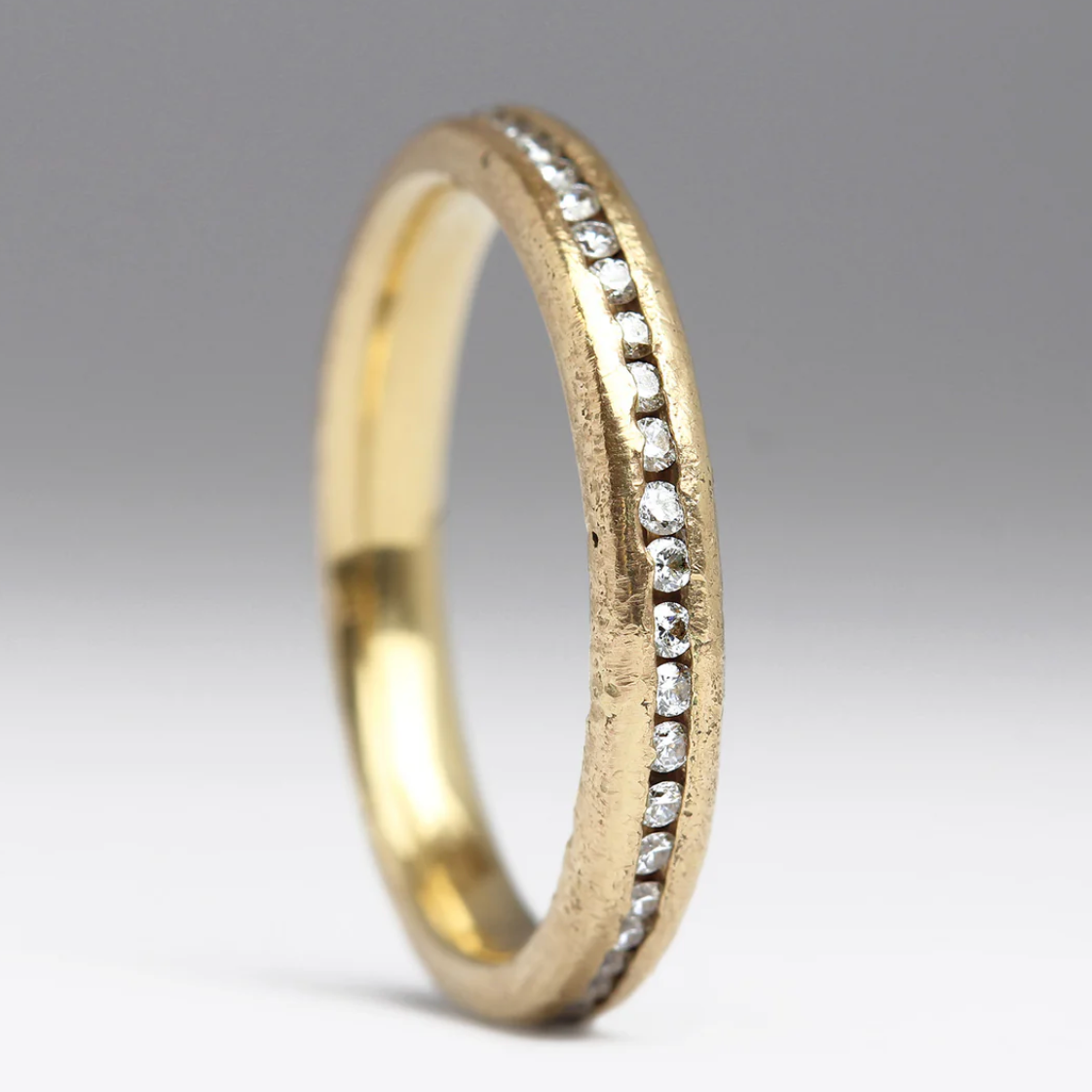 Sandcast Diamond Eternity Ring