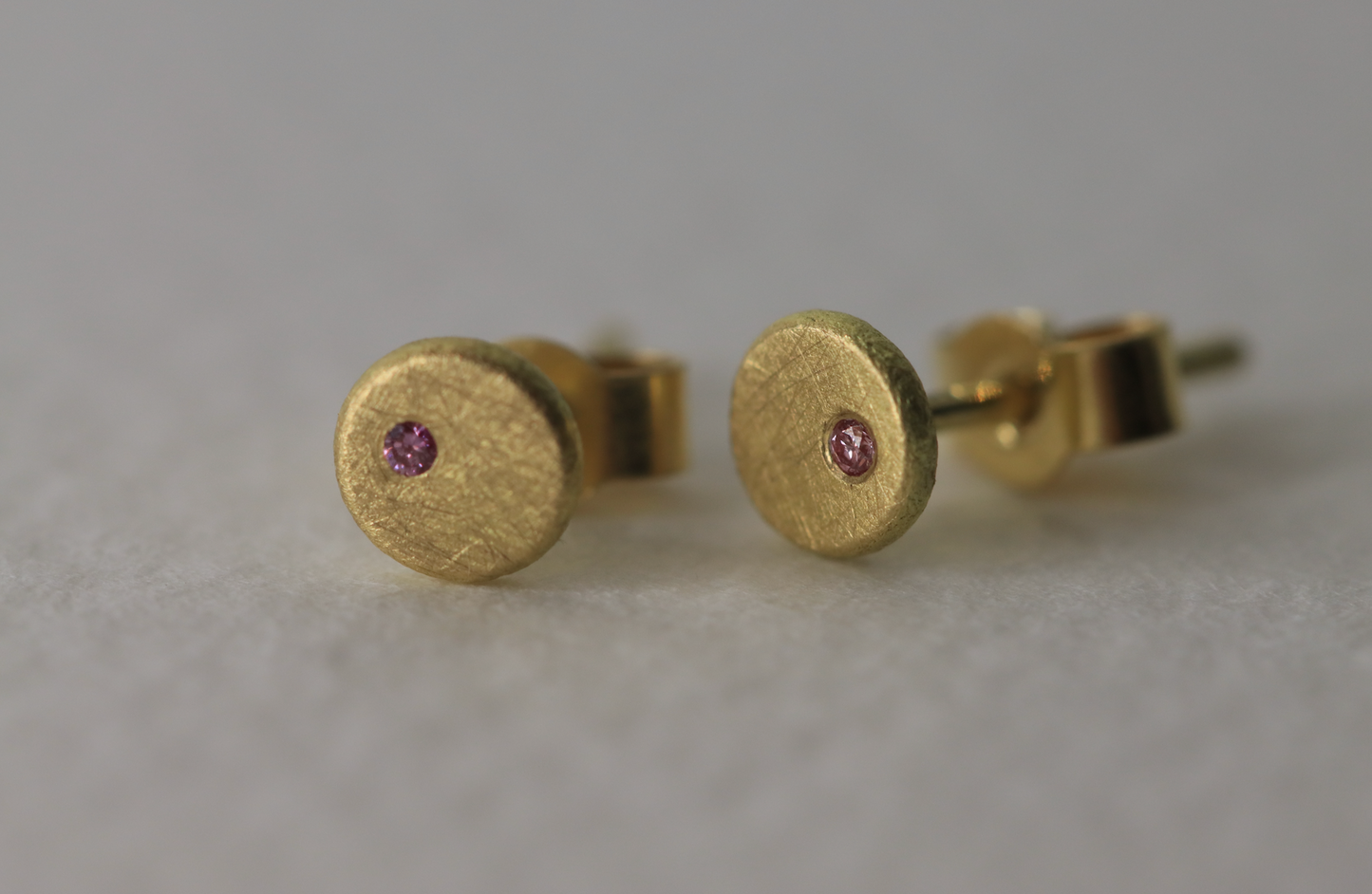 Pink Diamond Speckle Stud Earrings