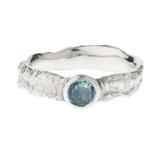 silver hawthorn sapphire ring