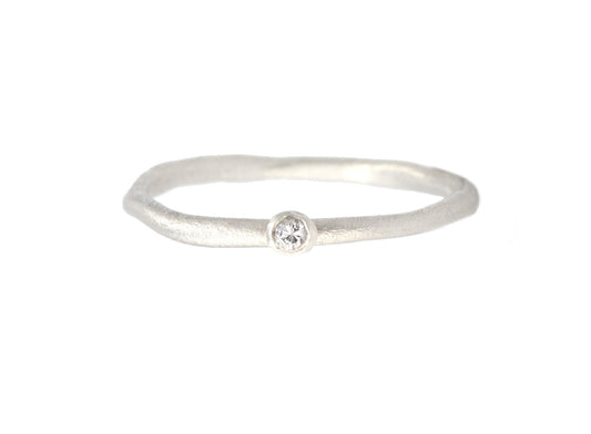 Silver & Diamond Solitaire Ring