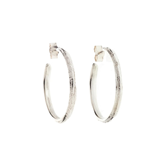 Skinny Lined Oak Hoops