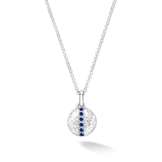 silver and sapphire locket