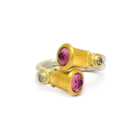 Pink Tourmaline & Diamond Ring