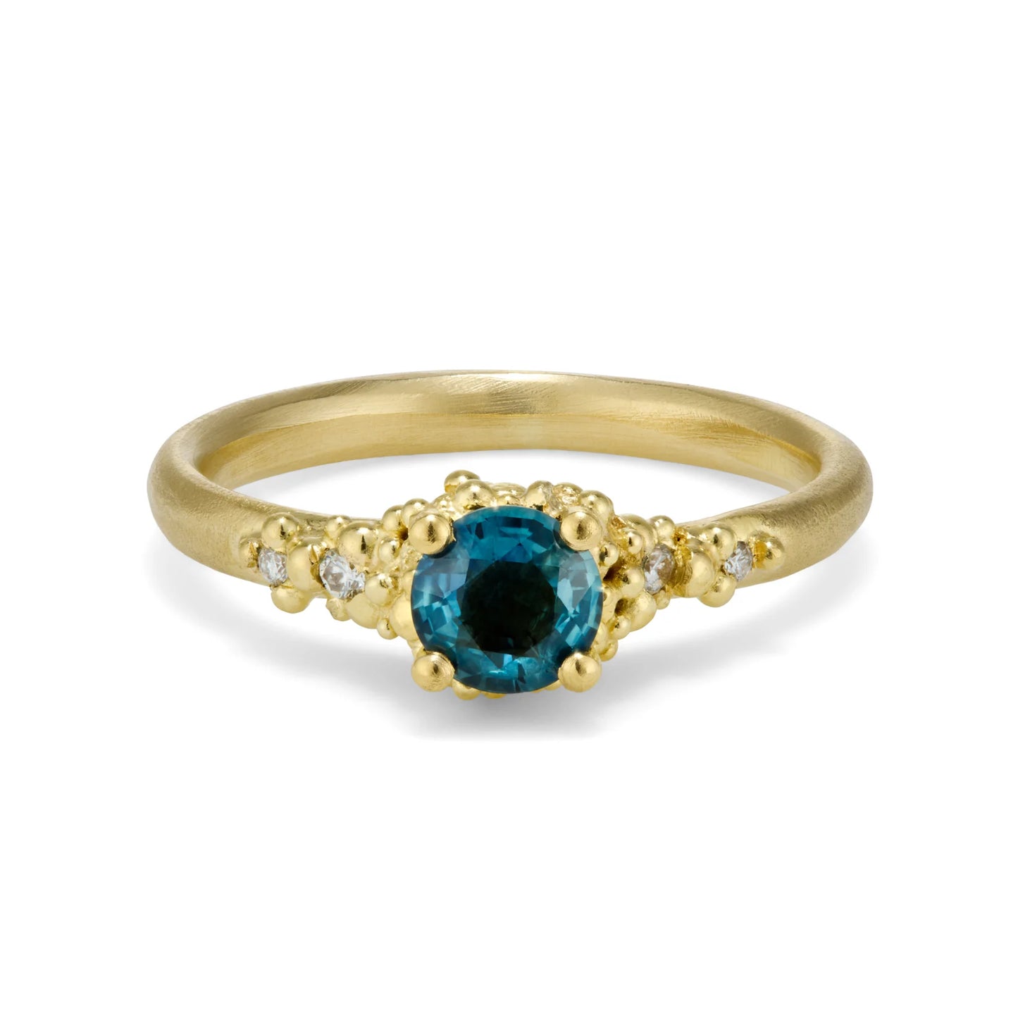 Teal sapphire Cluster Ring