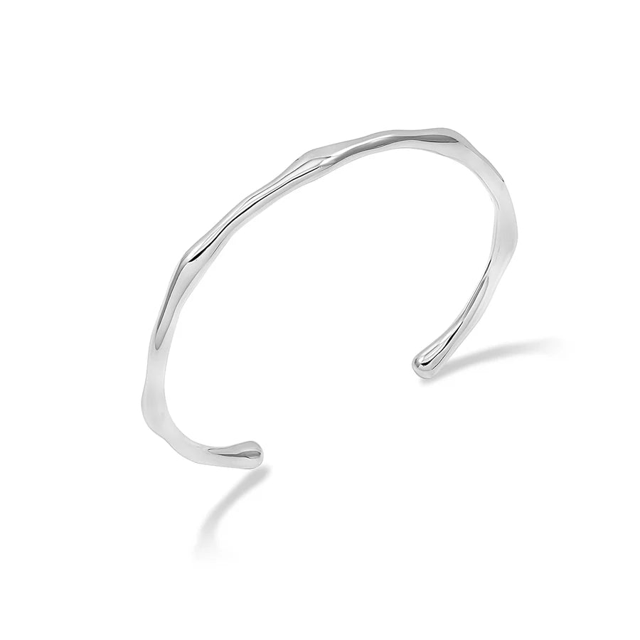 Waterfall Silver Torque Bangle