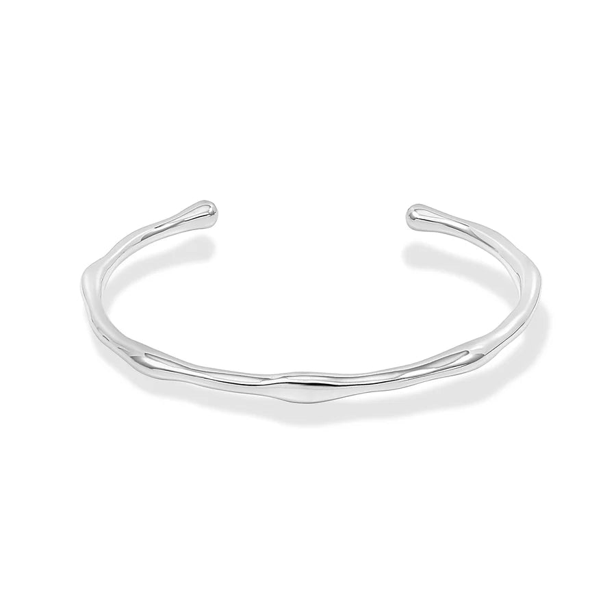 Waterfall Silver Torque Bangle