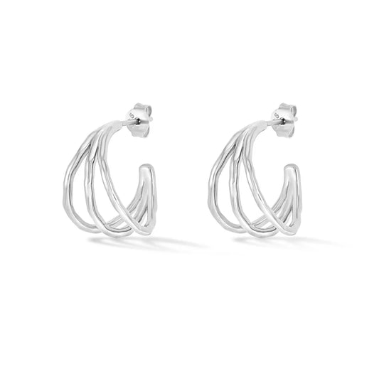 Triple Row Waterfall Hoops
