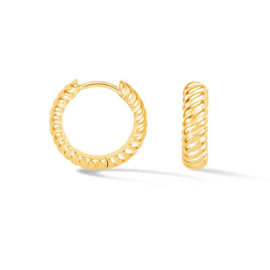 gold twist hoop earrings